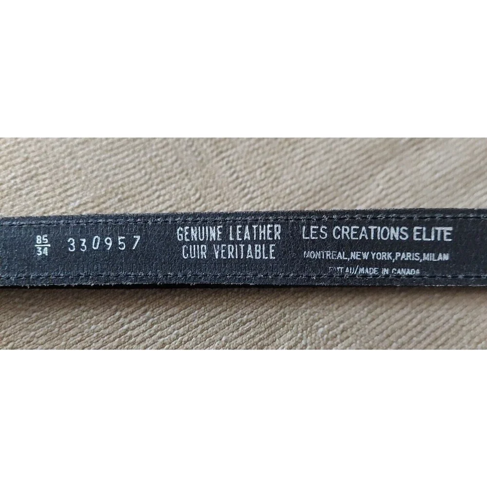 VINTAGE WOMENS LES CREATIONS ELITE BLACK SILVER BELT SIZE M NEW